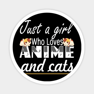 Anime and Cats Lover for Teen Manga kawaii Graphic Otaku Magnet